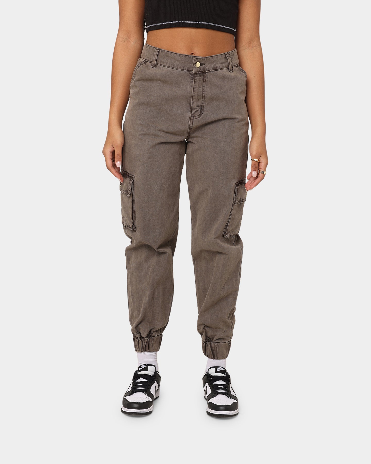 EN ES Women's Washed Cargo Pants Washed Brown、mySite、zt4zffjzw