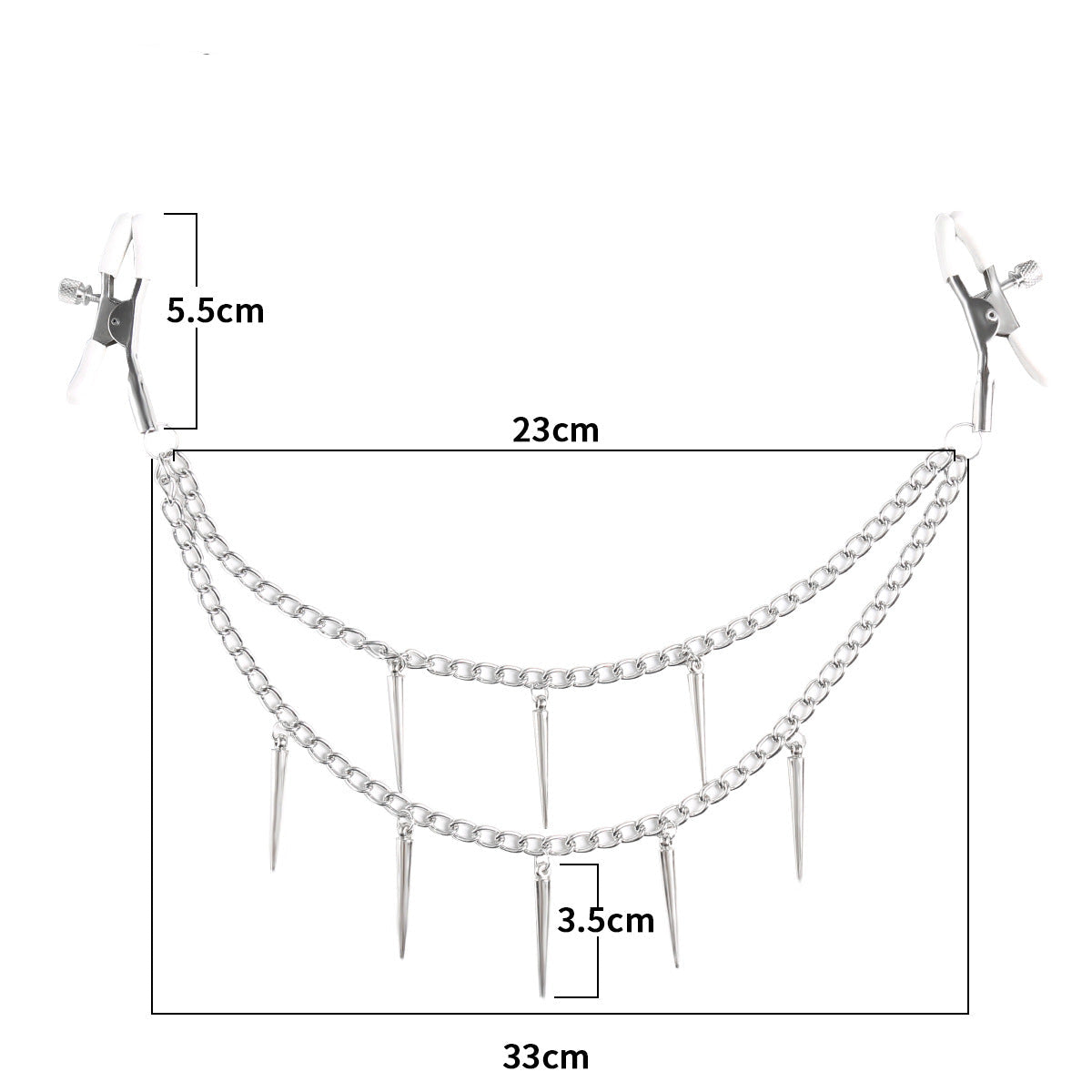Being Fetish | Nipple Clamps With Spikes Chain | Adjustable、mySite、bottomscart