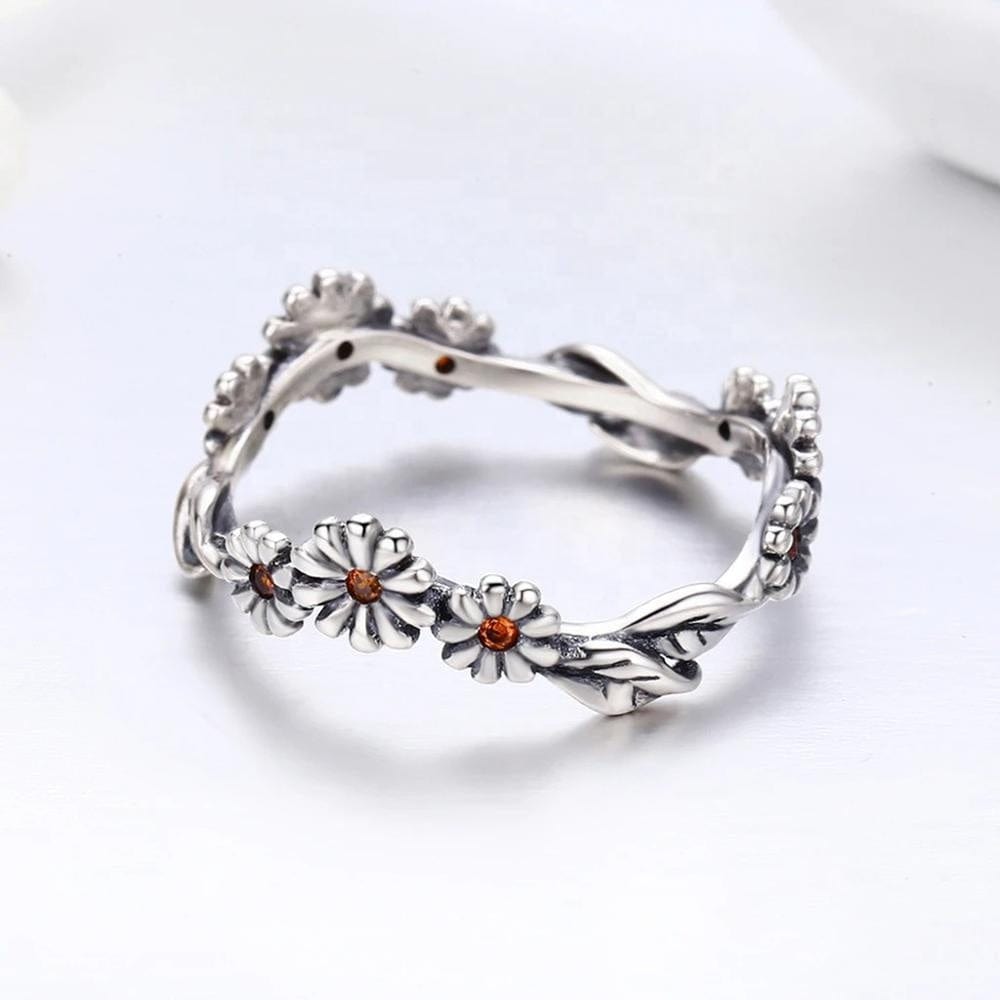 Daisy Freeform Rings Very Unique! Sterling Silver with Cubic Zirconia、mySite、g9winljtr