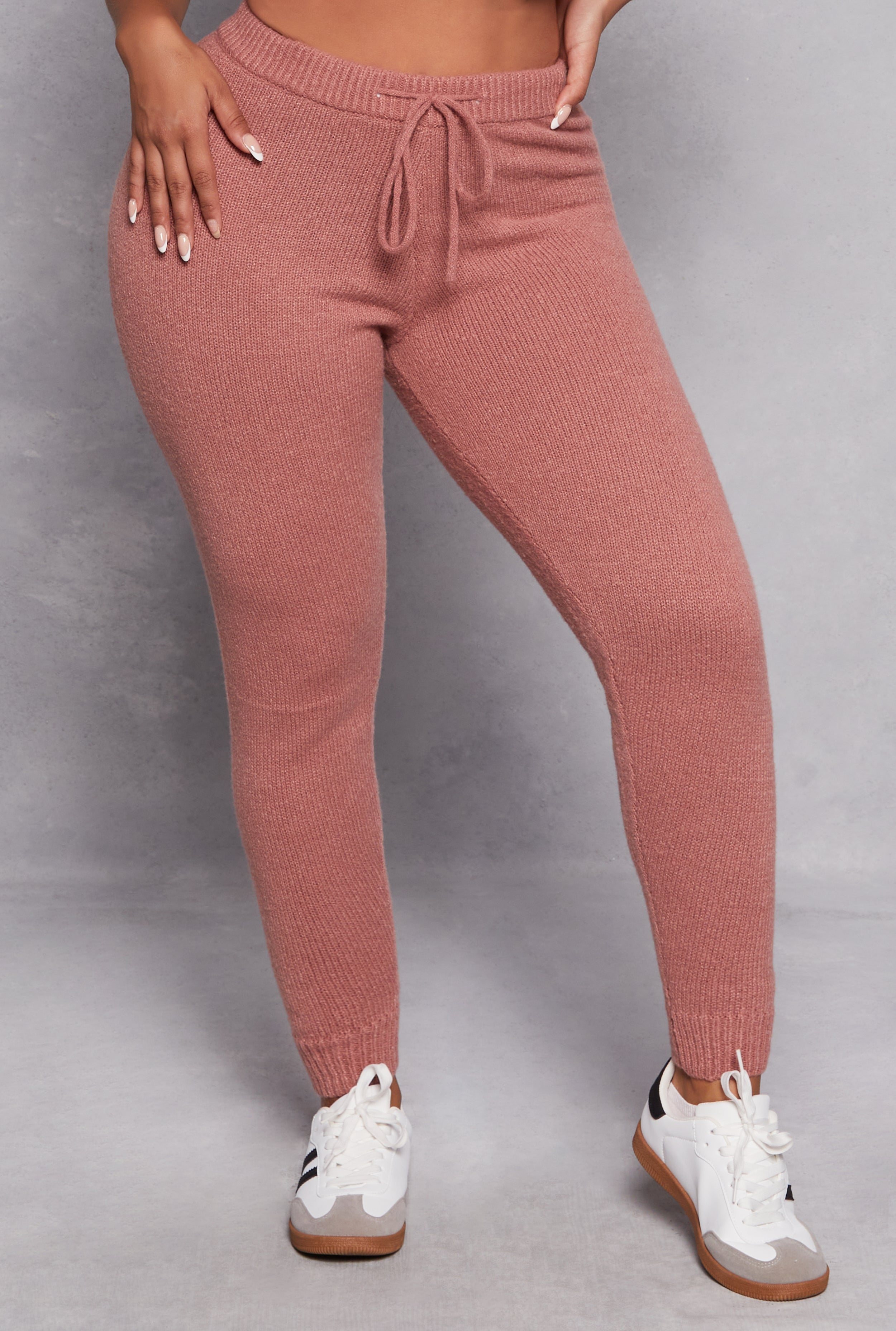 Brushed Knit Drawstring Joggers、mySite、camillekostekn