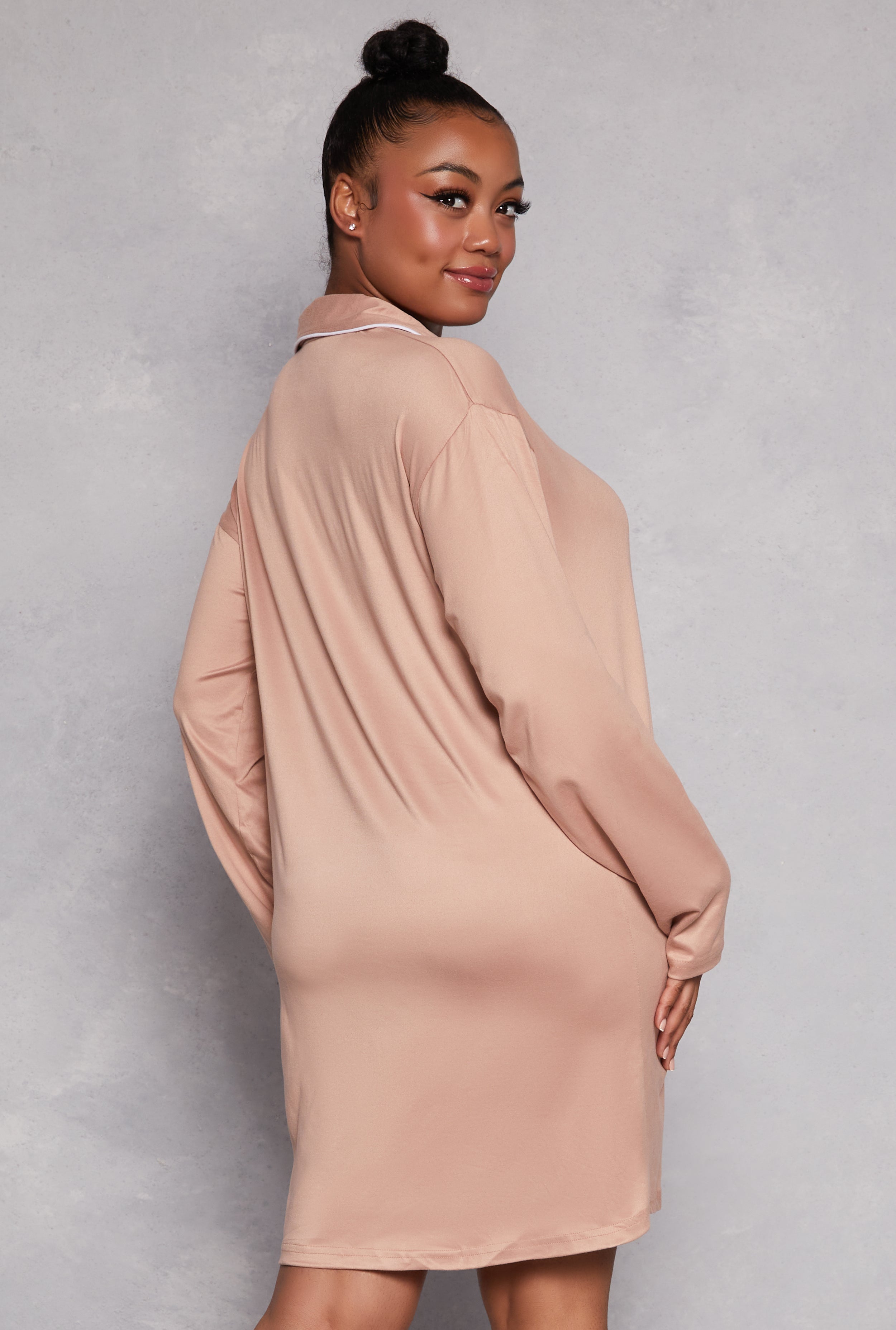 Plus Size Graphic Long Sleeve Sleep Shirt、mySite、camillekostekn