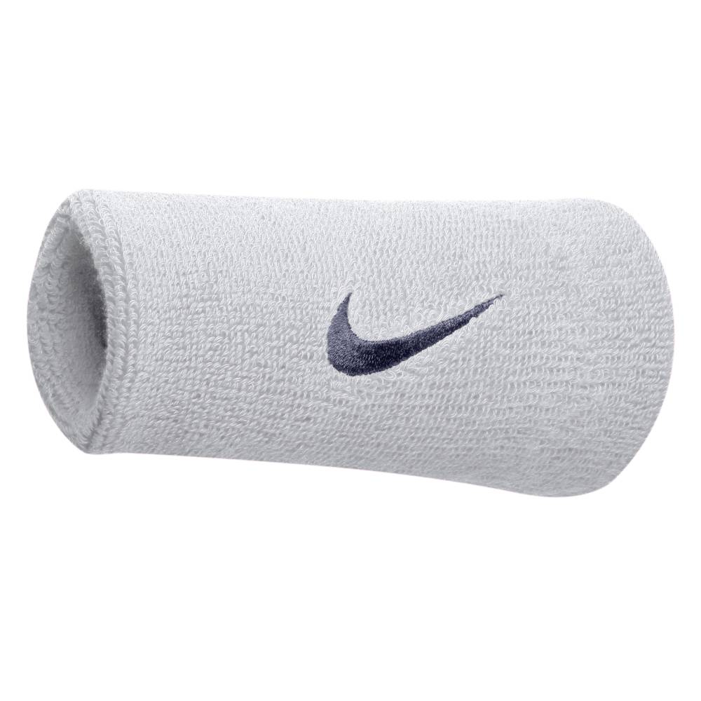 Nike Swoosh Doublewide Wristband (White/Navy)