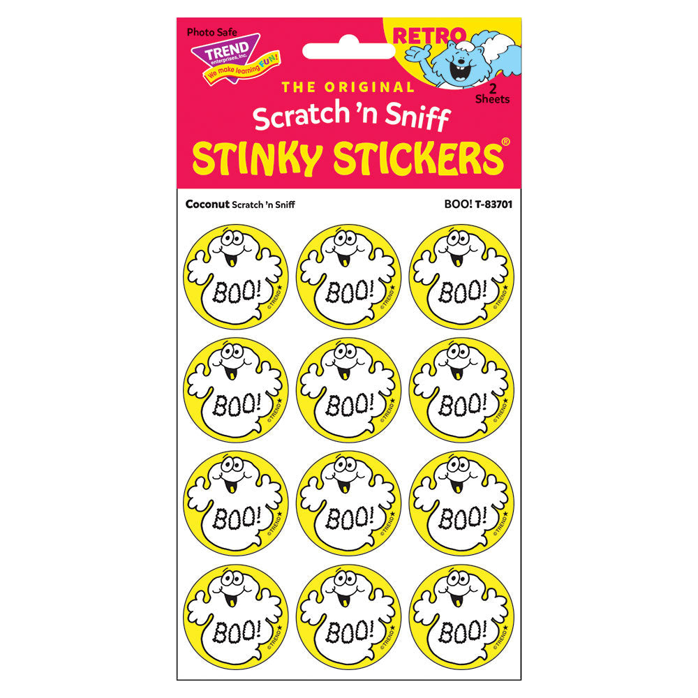  Boo! - Coconut-Scented Retro Scratch 'n Sniff Stinky Stickers®、mySite、ghnorth