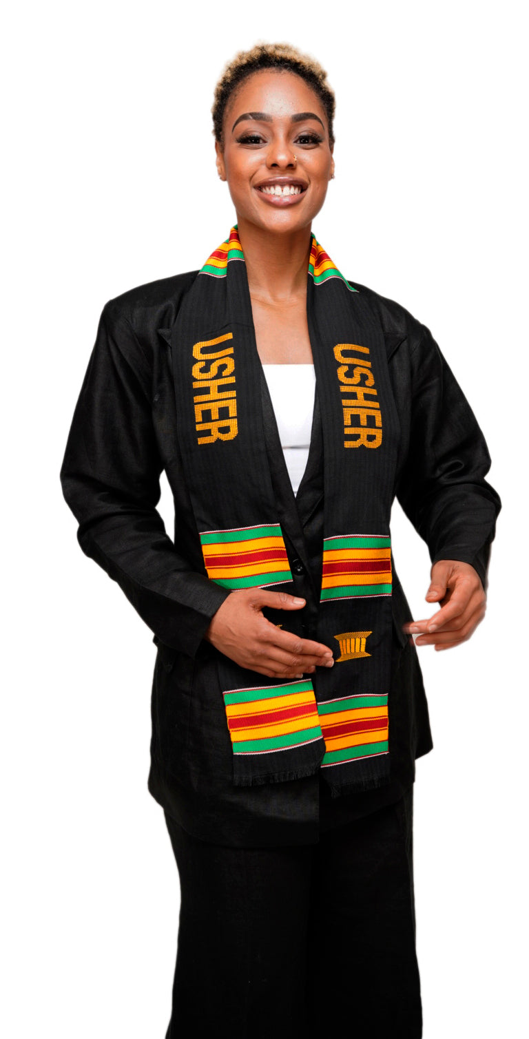 Usher Handwoven Kente Scarf-Sash DP1549、mySite、solidvoid