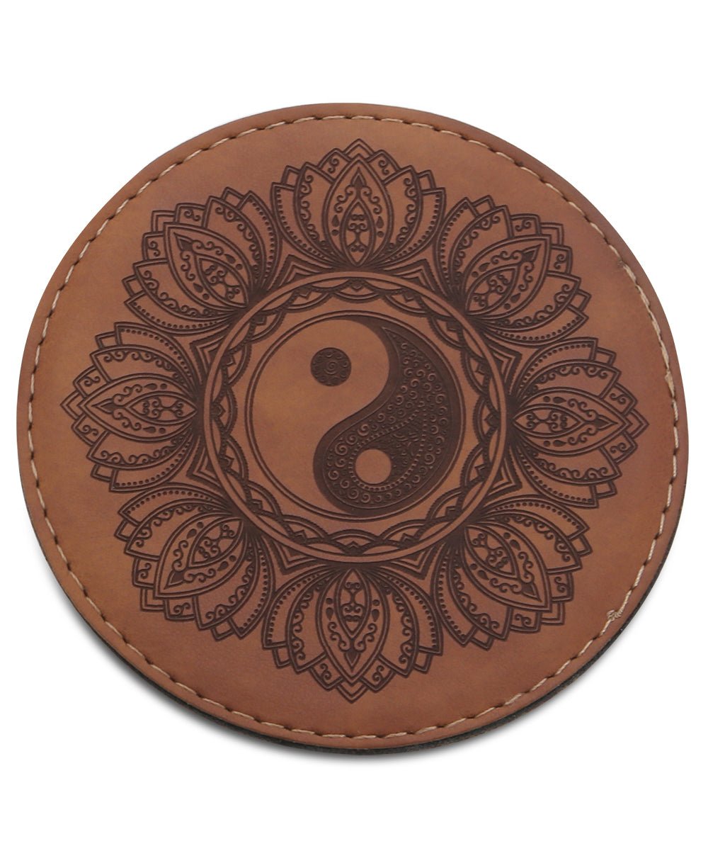 Yin Yang Artistic Faux Leather Coasters、mySite、topwebapps