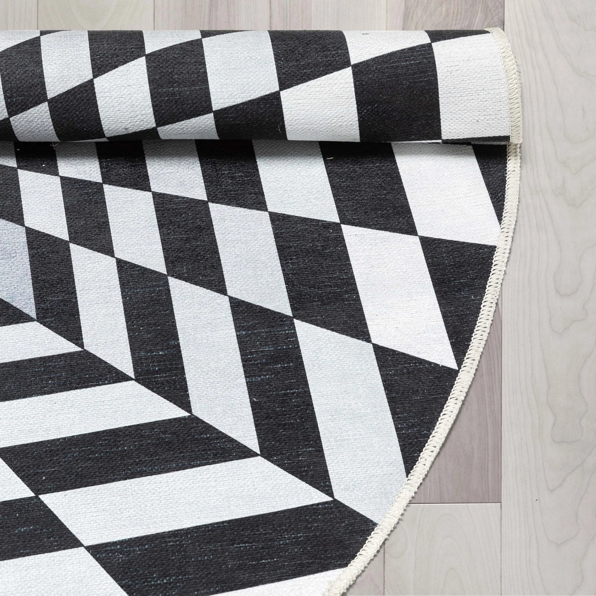 Optical Illusion 3D Bottomless Hole Black Ivory Area Flat-Weave Rug、mySite、gigharbornorthrealestate