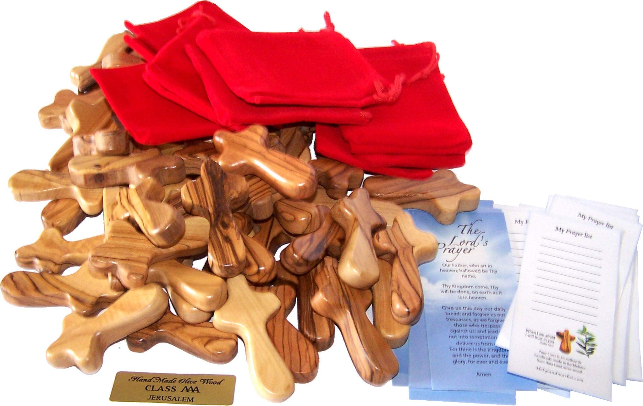 Holy Land Market Small Pocket Holding Comfort Crosses with Bags and Certificates、mySite、topwebapps
