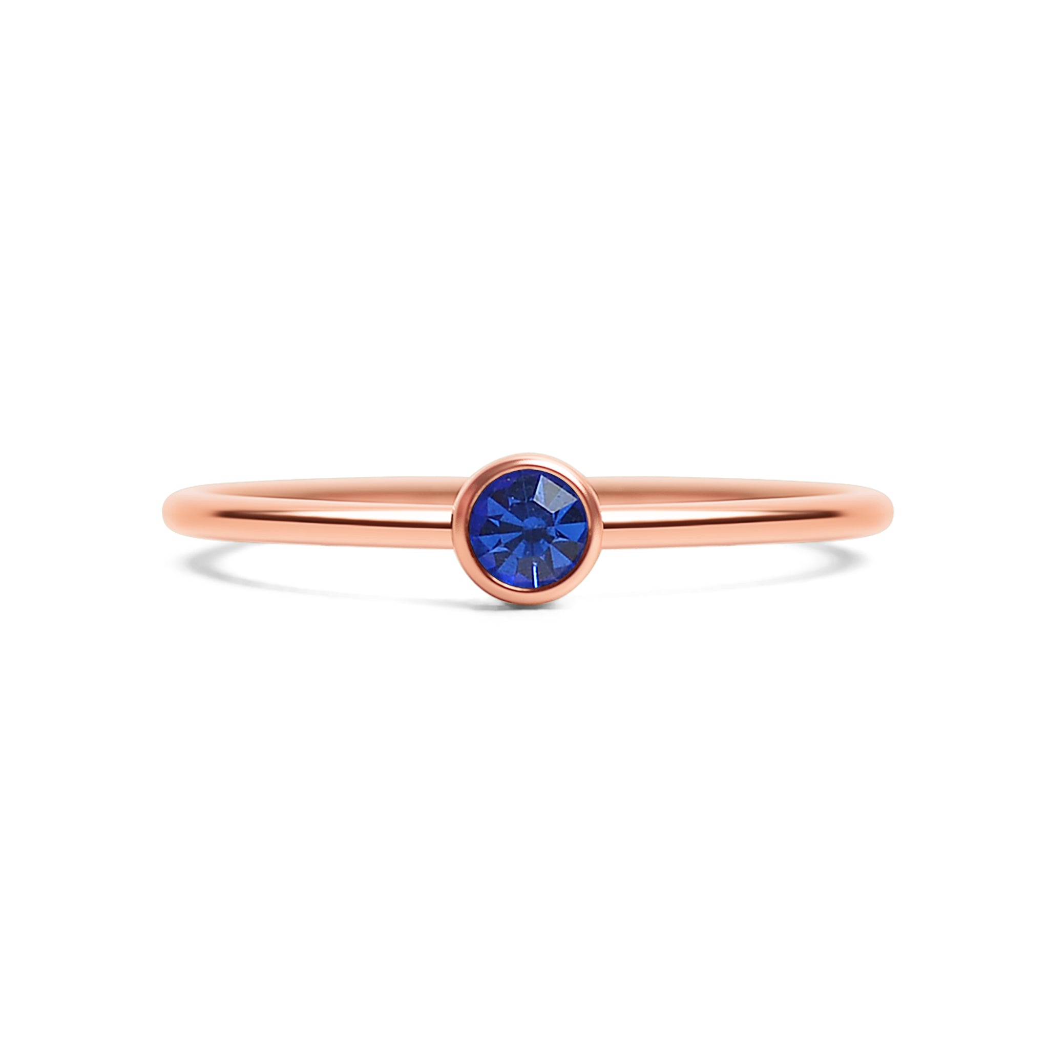 18k Rose Gold PVD Coated Stainless Steel Birthstone Stacking Ring / ZRJ1002、mySite、dreamappss