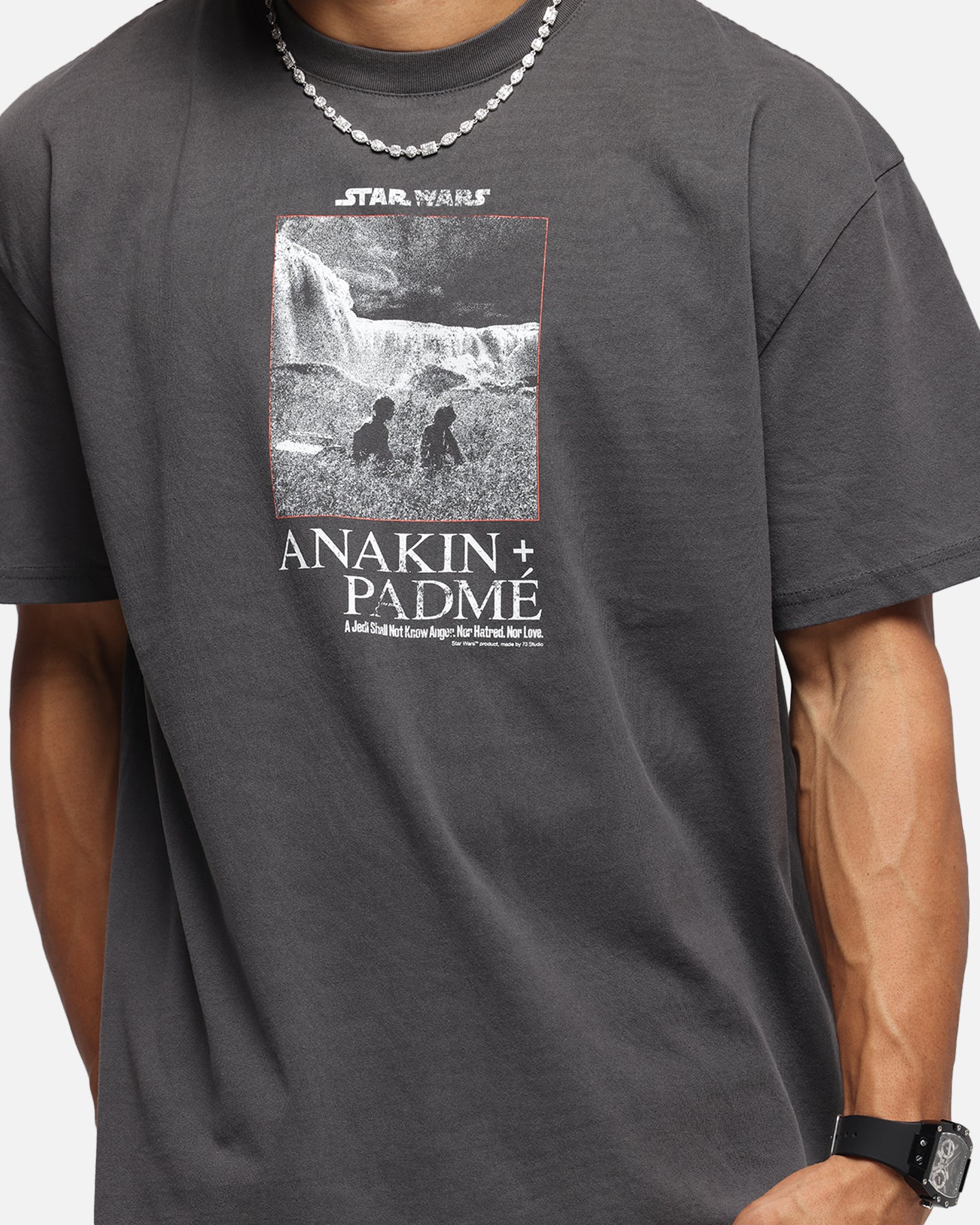 73 Studio Star Wars Anakin And Padme Vintage T-Shirt Black Wash、mySite、zt4zffjzw