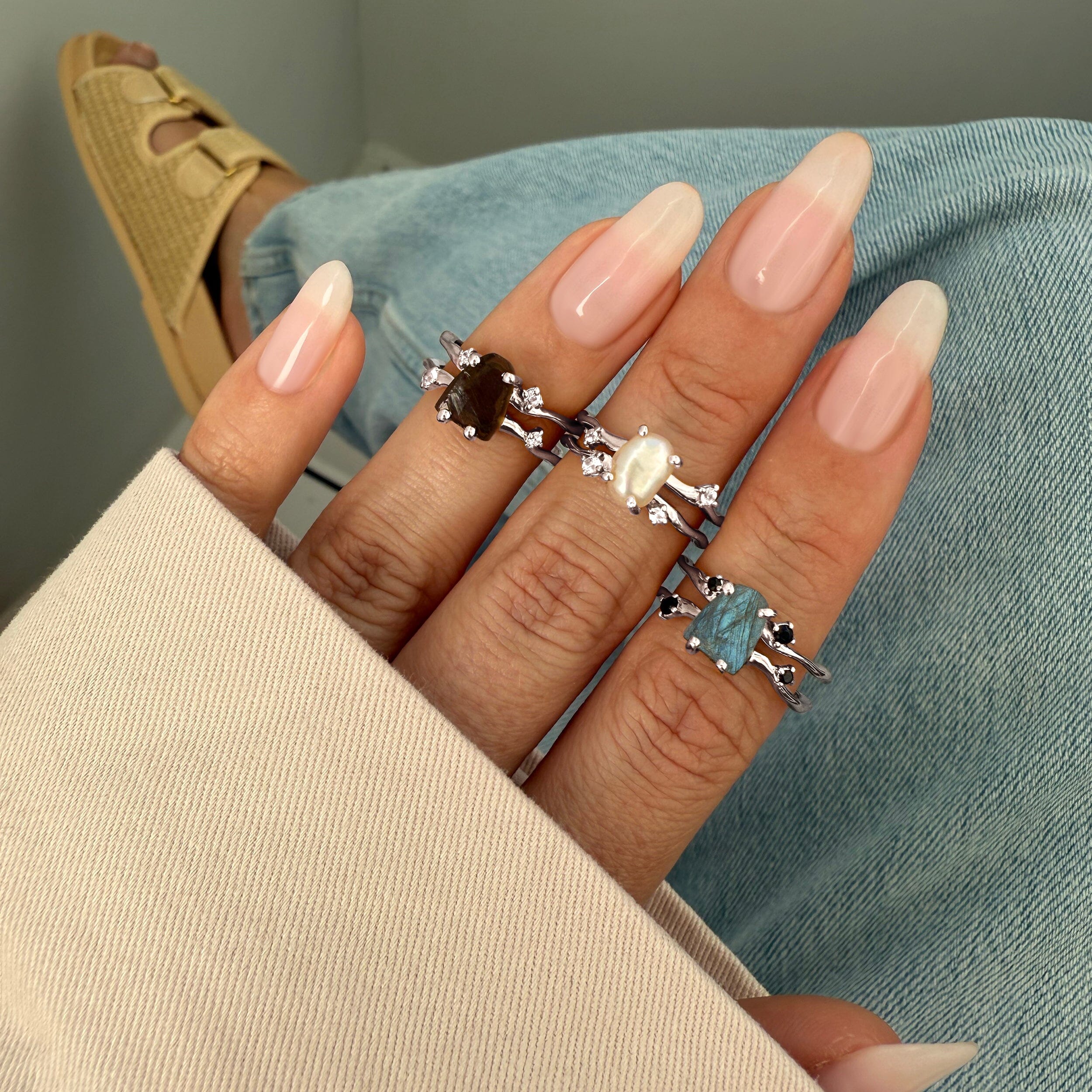 Raw Crystal Ring - Flow Smoky Quartz、mySite、hinf8tx79