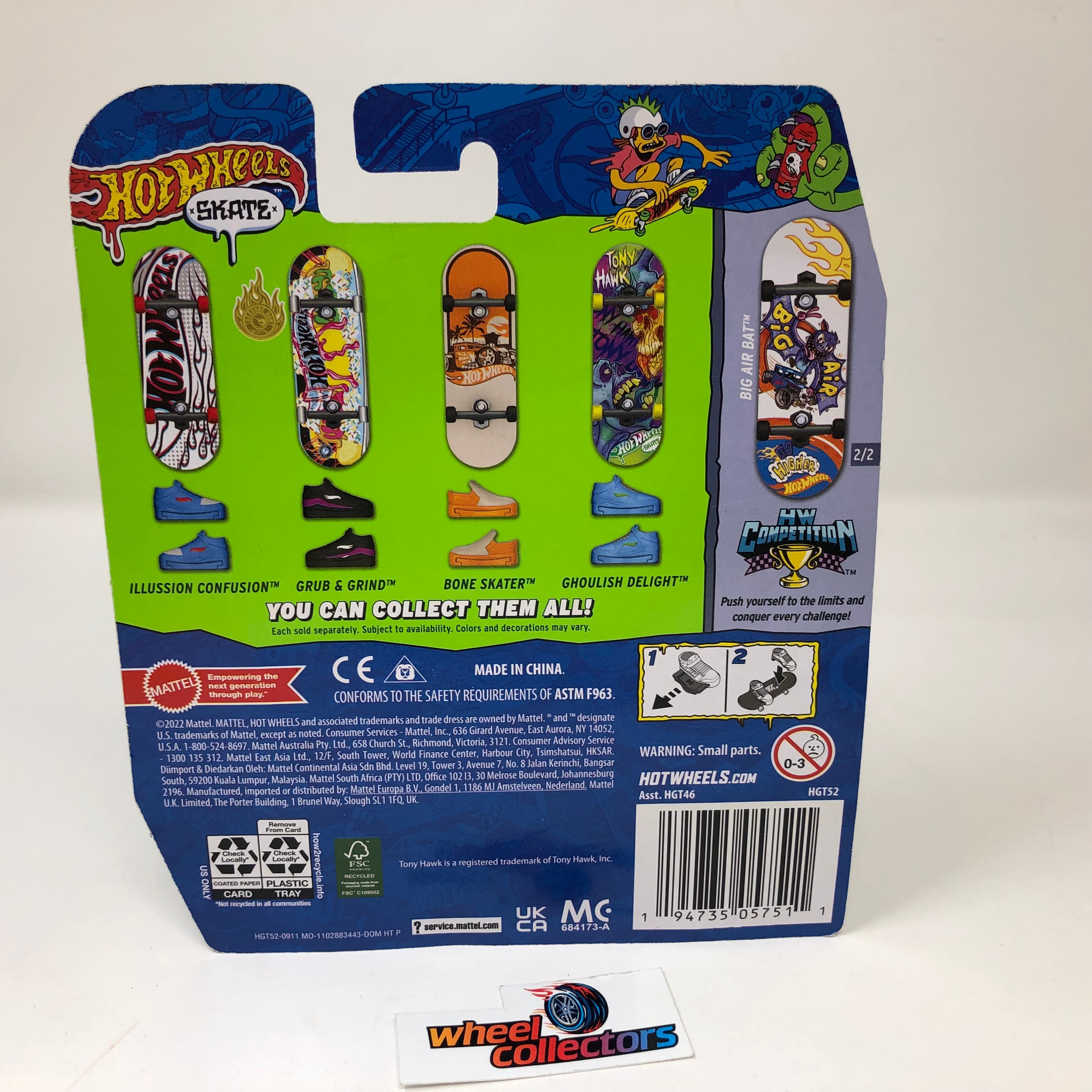 2023 Hot Wheels Skate Boards Tony Hawk * Big air Bat & Shoes、mySite、hgirdovlk