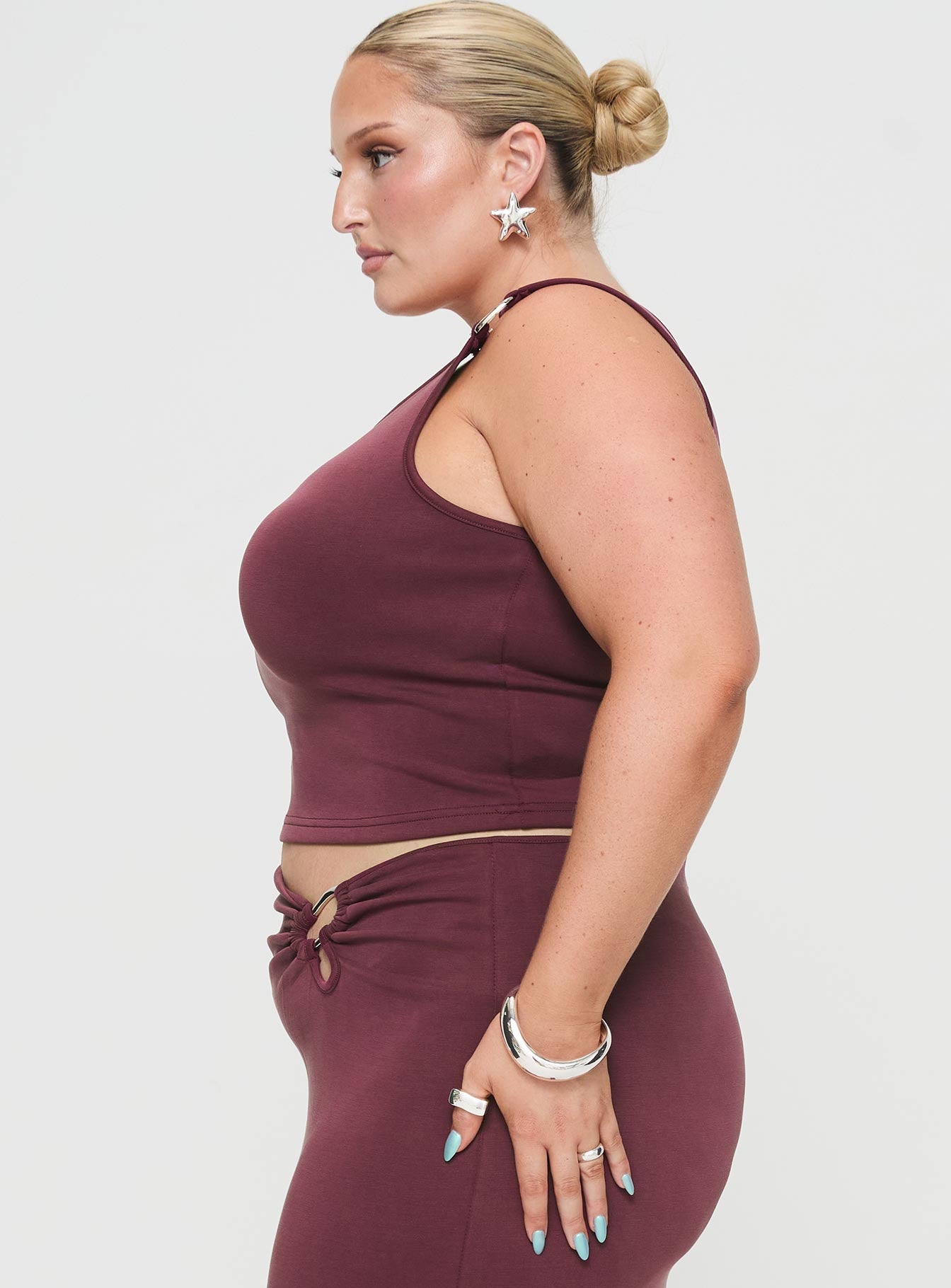 Rios One Shoulder Top Mauve Curve、mySite、solidvoid