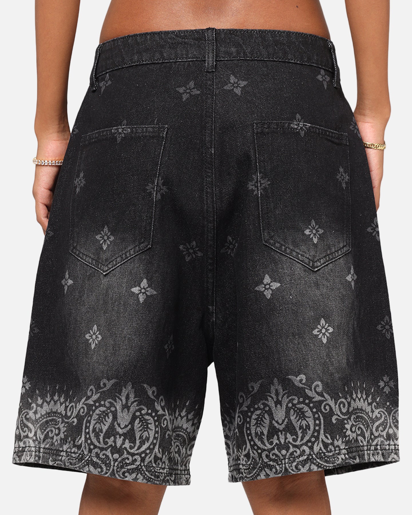 Criminal Damage Laser Print Denim Shorts Washed Black、mySite、zt4zffjzw
