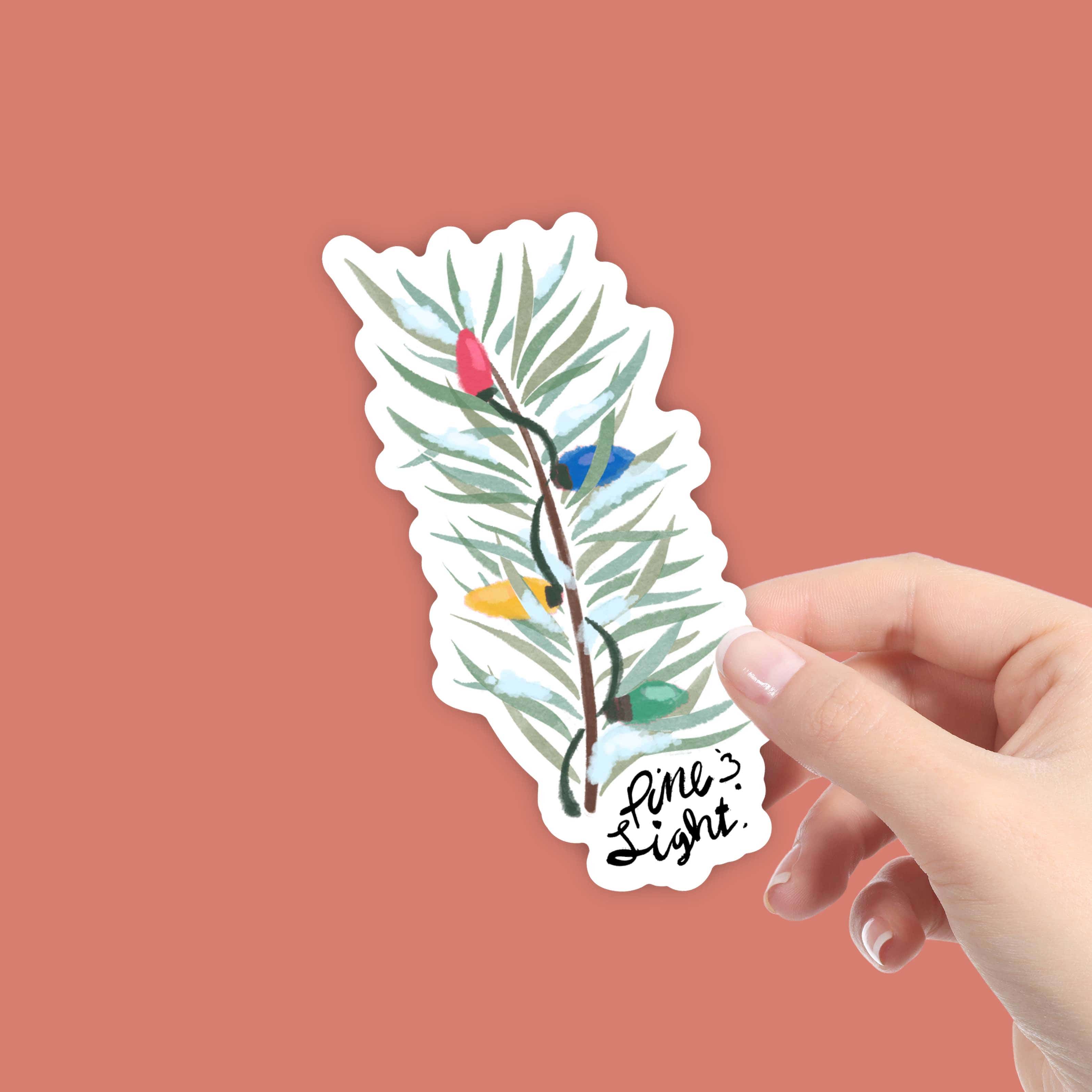  Pine & Lights Winter Watercolor Sticker、mySite、ghnorth