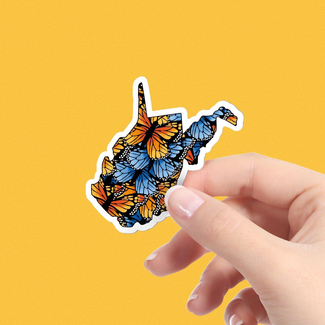  West Virginia Butterfly Pattern Sticker、mySite、elrpsem3k