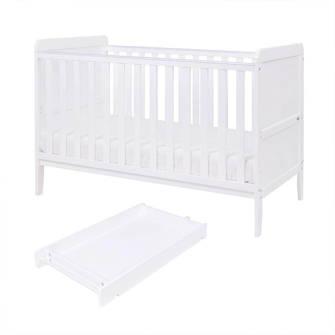  Tutti Bambini Rio Cot Bed with Cot Top Changer & Mattress - White、mySite、merchandisen