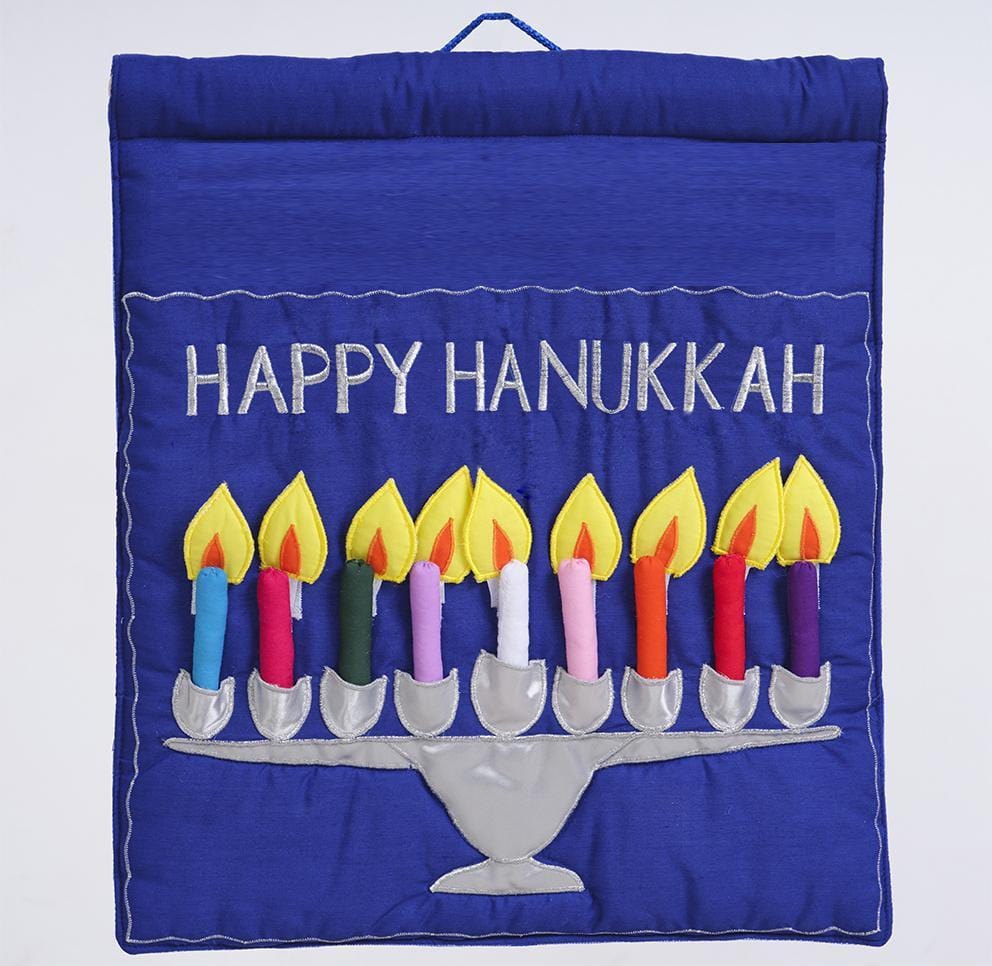 Happy Hanukkah Menorah Wall Hanging - Blue、mySite、topwebapps