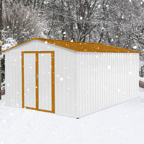 Metal garden sheds 12ft×10ft outdoor storage sheds Dark-grey、、eastwooduniform