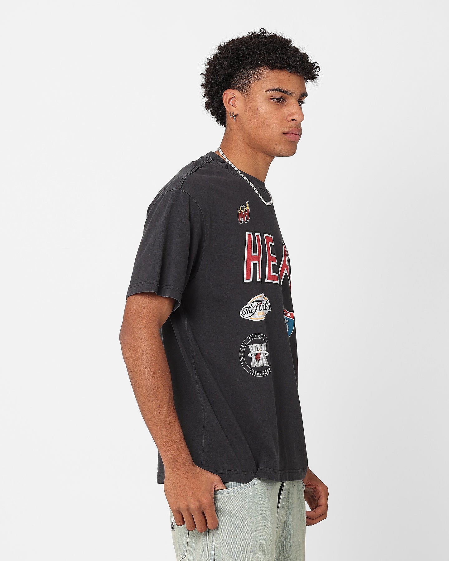 Mitchell & Ness Miami Heat Highway Logo T-Shirt Vintage Black、mySite、zt4zffjzw