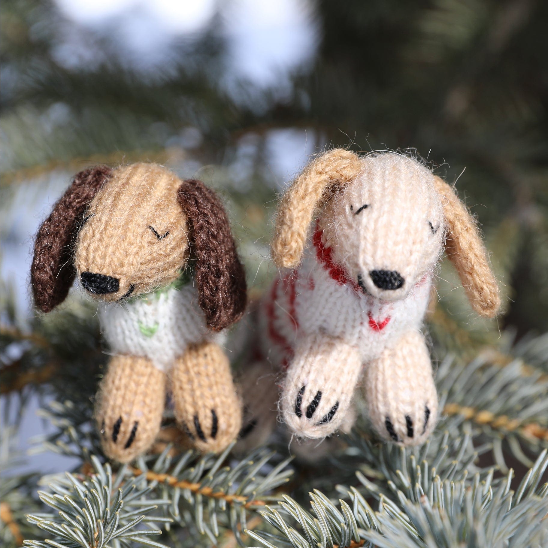 Dachshund in Holiday Sweater Knit Ornament-Handmade in Peru*、mySite、g9winljtr