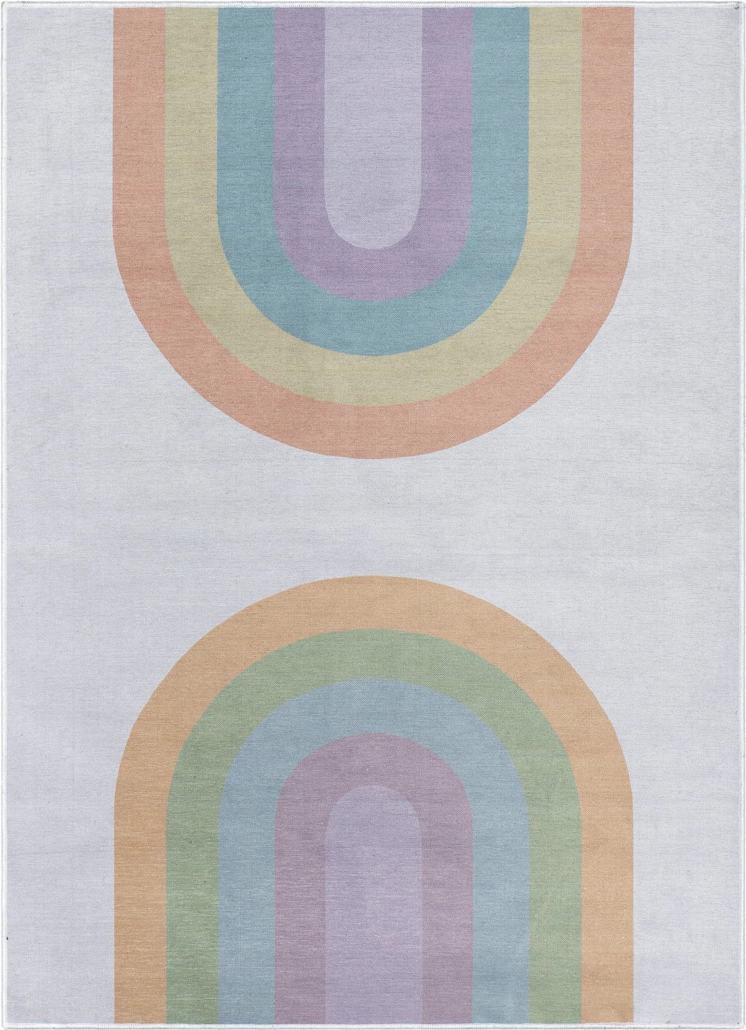 Rainbow Watercolor Modern Multi Color Area Flat-Weave Rug、mySite、gigharbornorthrealestate