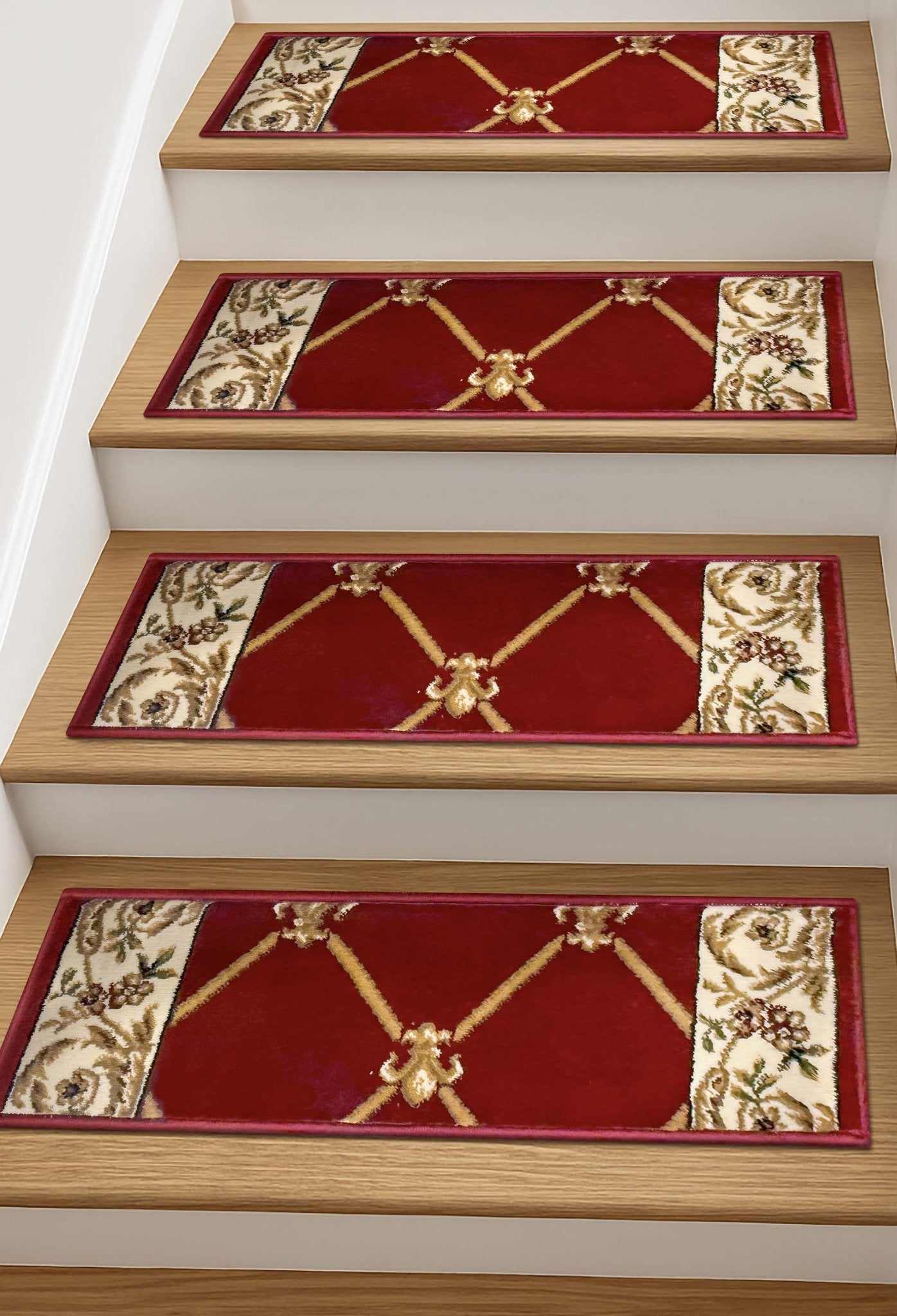 Fleur De Lis Red Stair Tread Rugs、mySite、gigharbornorthrealestate