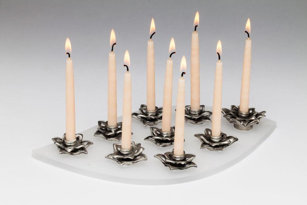 Lotus Flower Menorah – Pewter、mySite、topwebapps