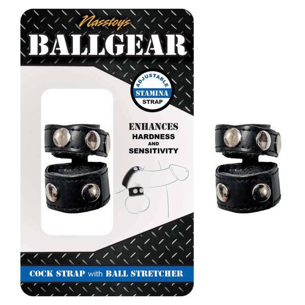 Ballgear Cock Strap With Ball Stretcher | Black | Enhancer | Adjustable、mySite、bottomscart
