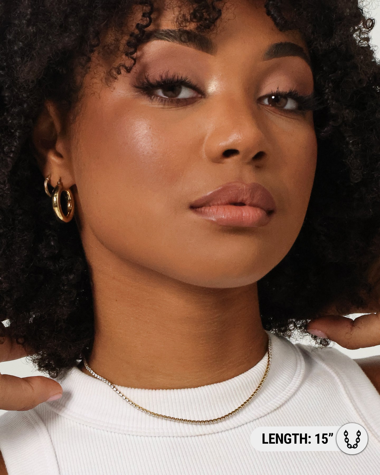 Raising Hell Women's Customisable Tennis Necklace Gold、mySite、zt4zffjzw