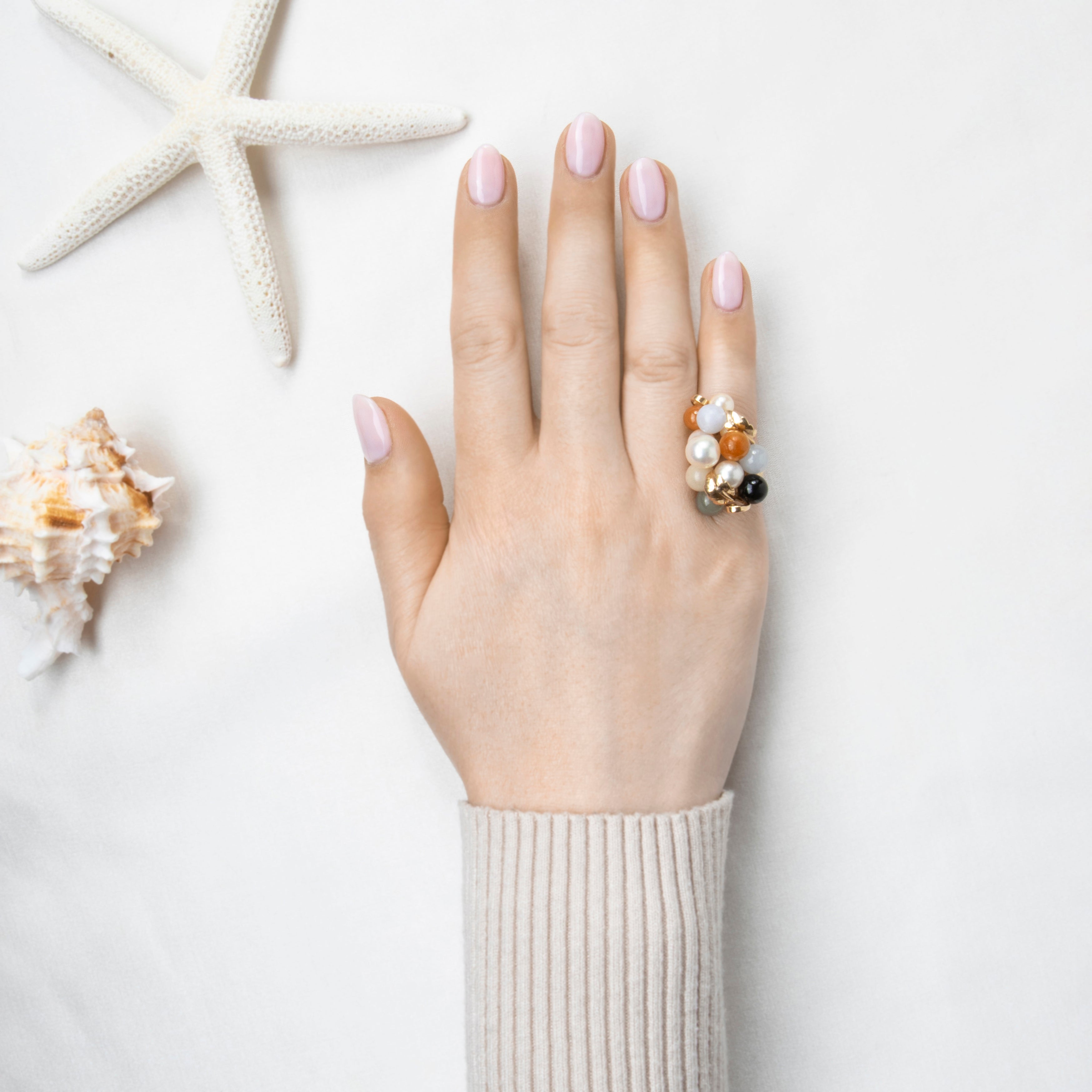 Vintage Ming's 14k Yellow Gold Pearl Carnelian Onyx & Jade Cocktail Ring 6.00、mySite、hinf8tx79