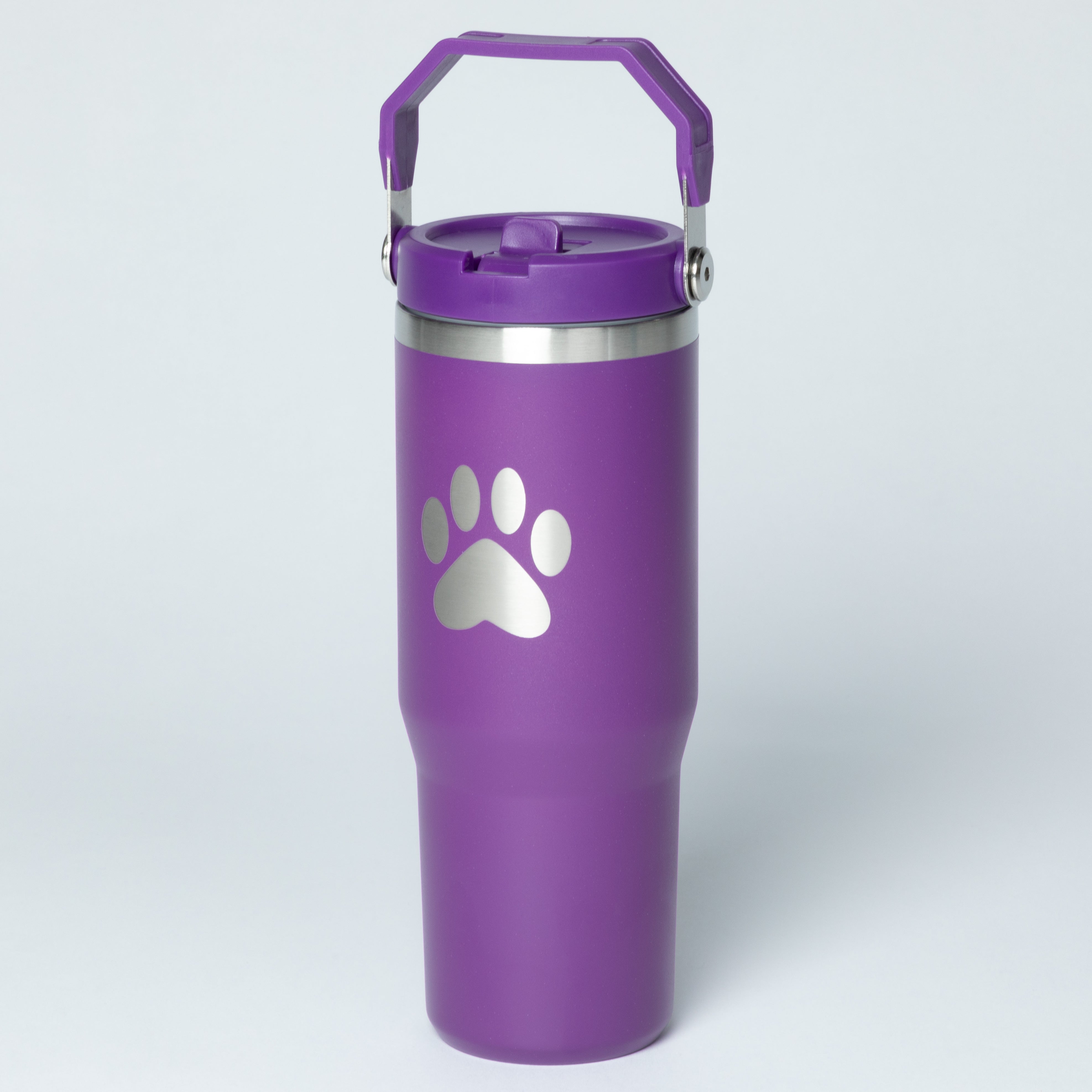 Paw Print Stainless Steel Tumbler with Flip Straw - 30 oz、mySite、camillekostekn