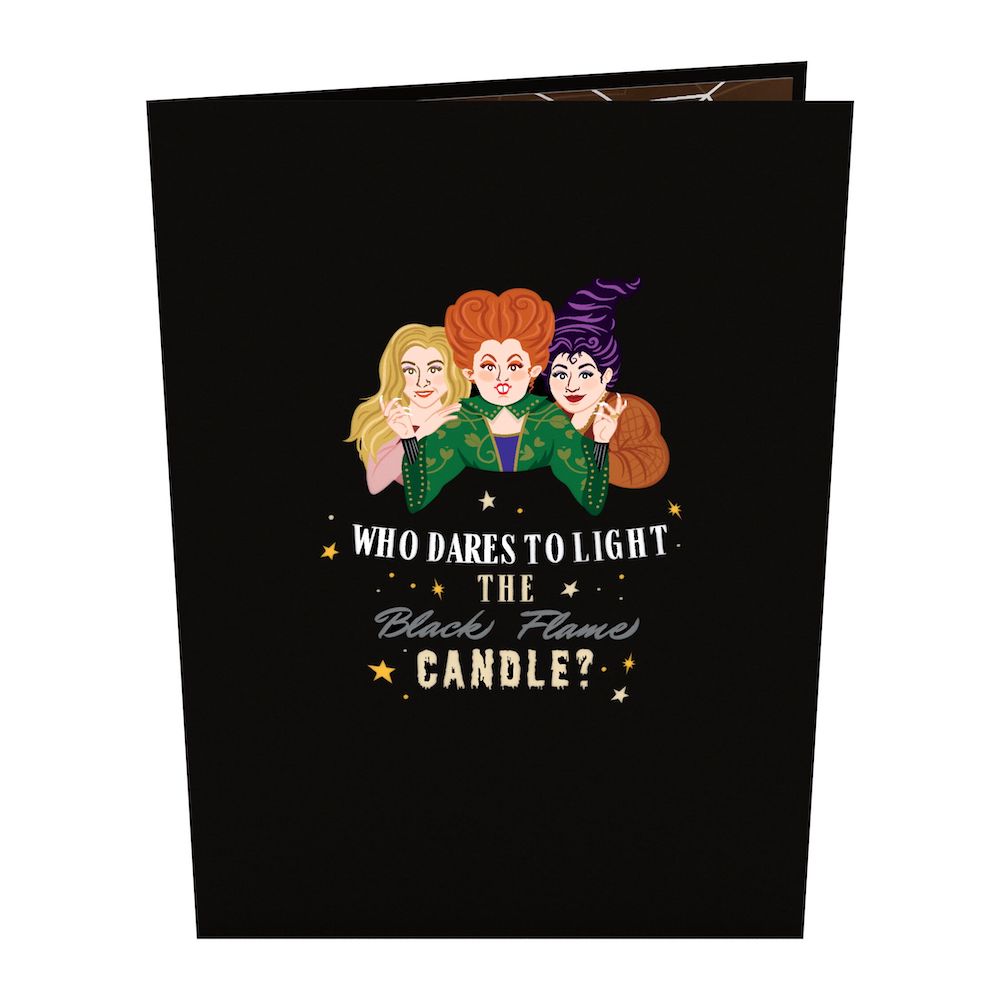Disney Hocus Pocus Black Flame Candle Pop-Up Card、mySite、solidvoid