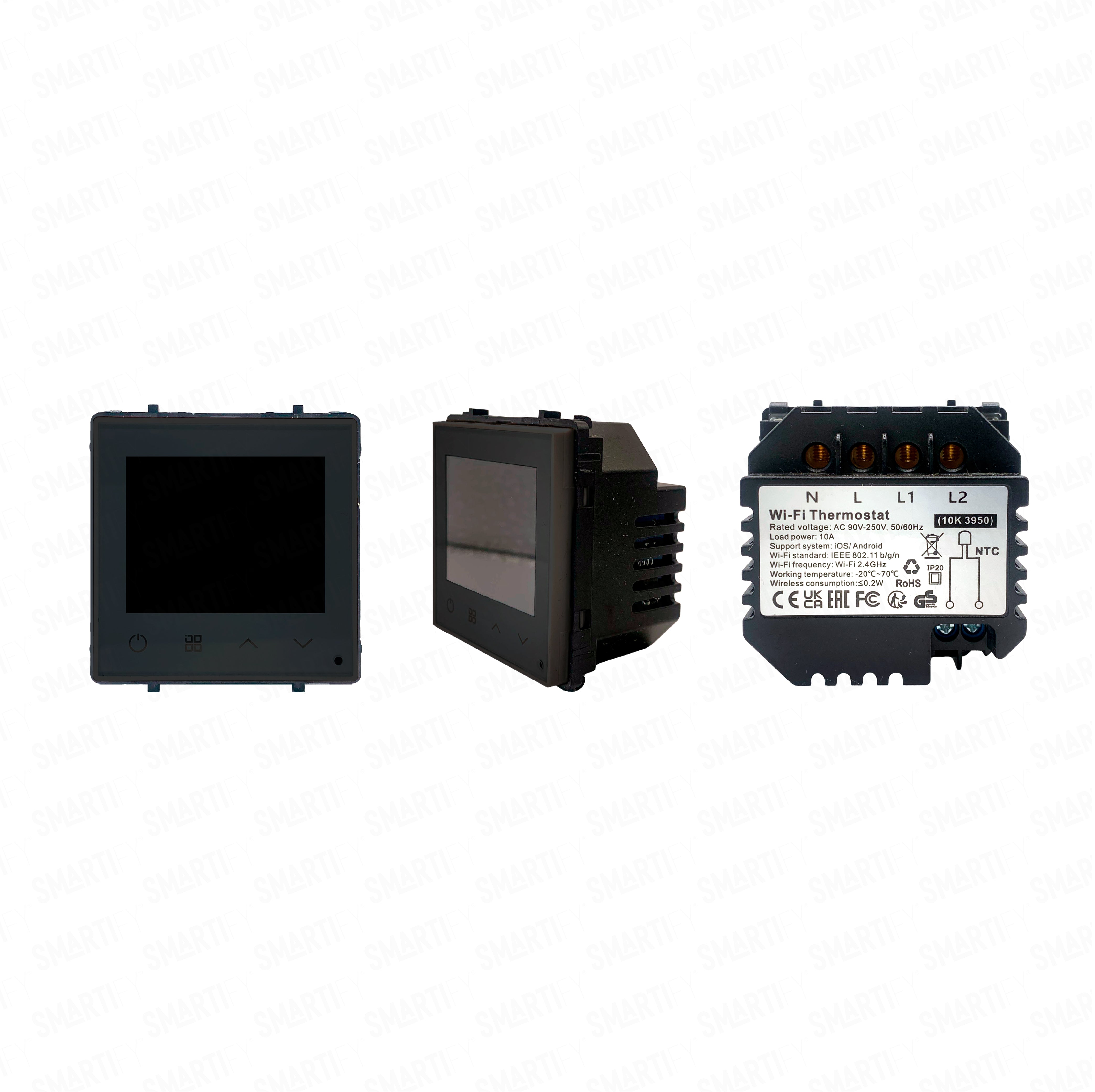 Smartify vPRO Módulo Termóstato piso Radiante Elétrico Inteligente Wifi Preto - SYPMTTEWFPR、mySite、fannypackpong