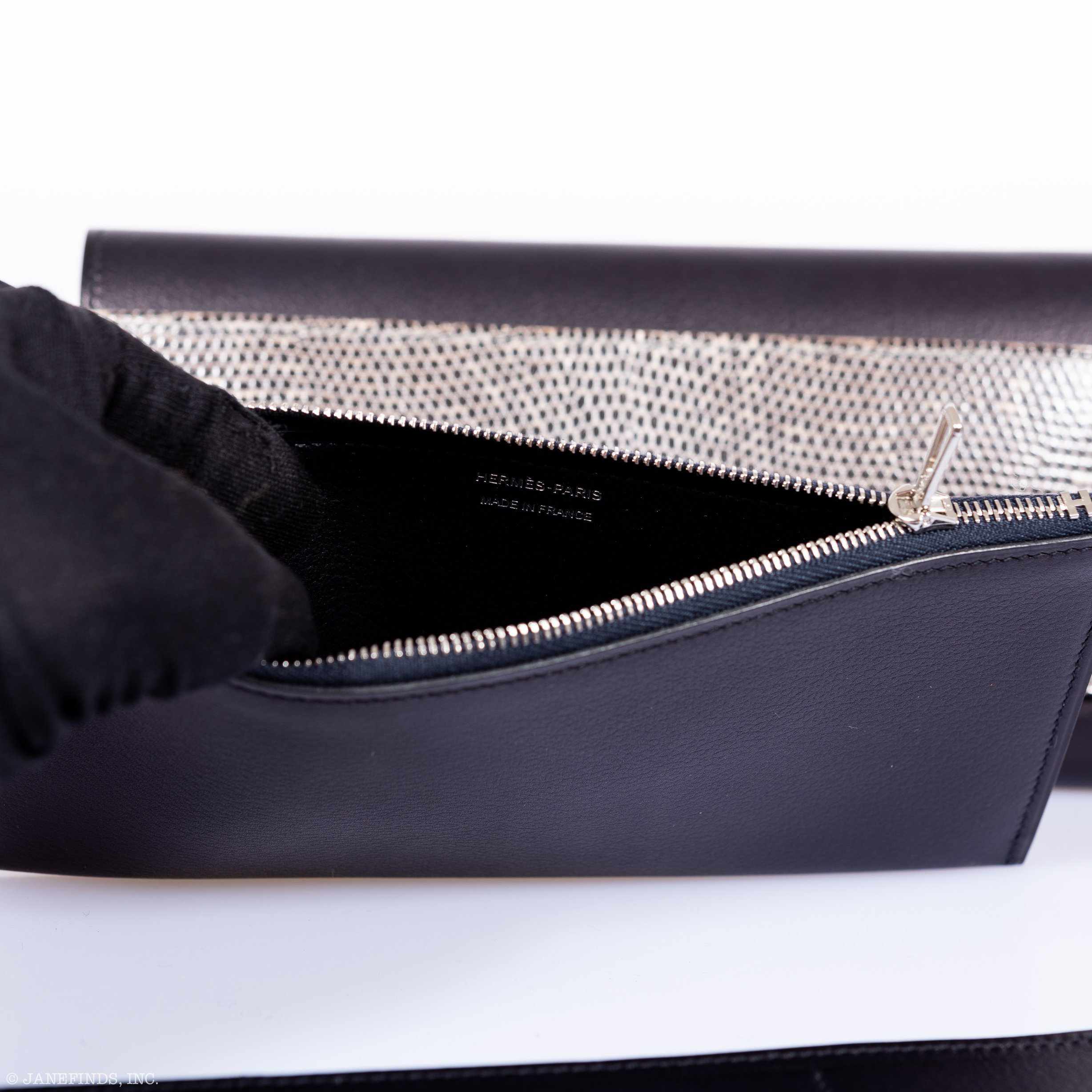 Hermès Bleu Indigo Evergrain & Lez Lisse Lizard Portefeuille Passant Long、mySite、garminoutage.com