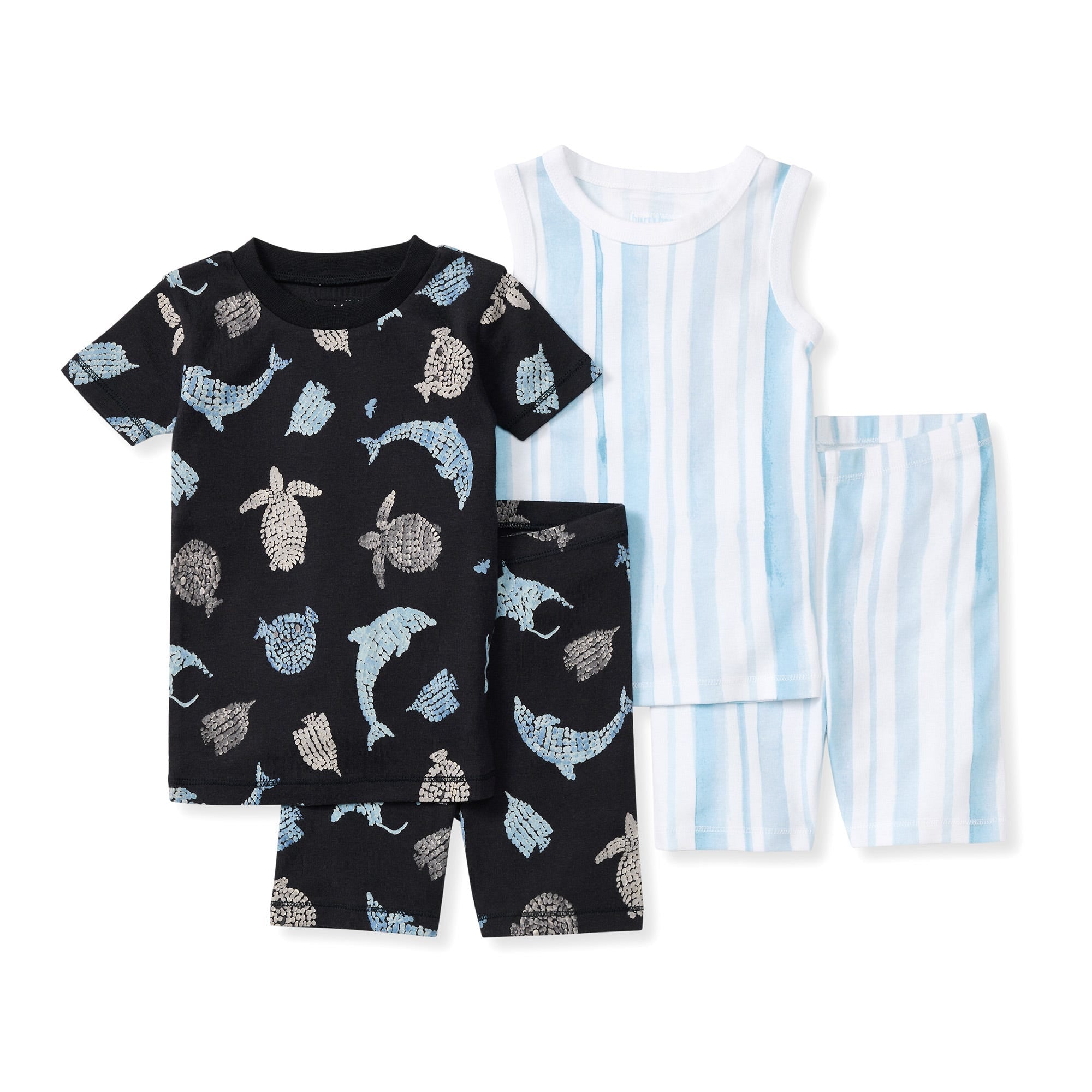 Mosaic Sea Animals Organic Cotton Two-Piece Pajamas 2 Pack、mySite、g9winljtr