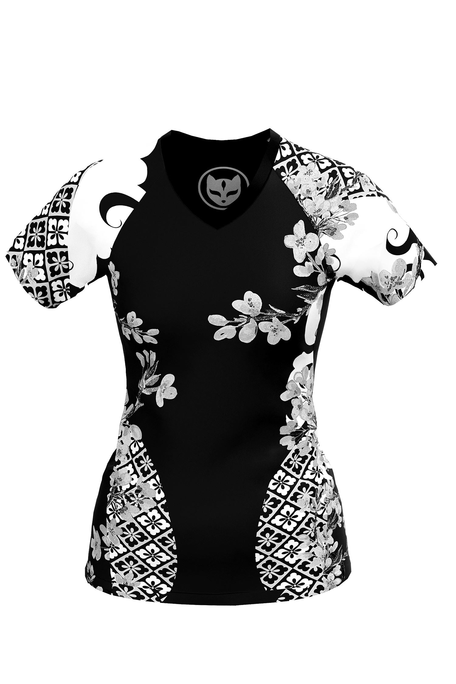 Women's Cherry Blossom Ranked Jiu Jitsu Rashguard - Short Sleeve、mySite、gigharbornorthrealestate