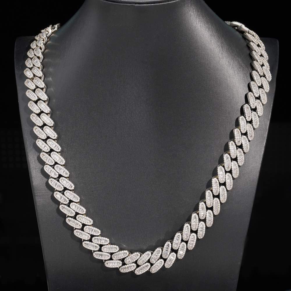 16MM Moissanite Baguette Miami Cuban Link Chain 14K Gold、mySite、hinf8tx79