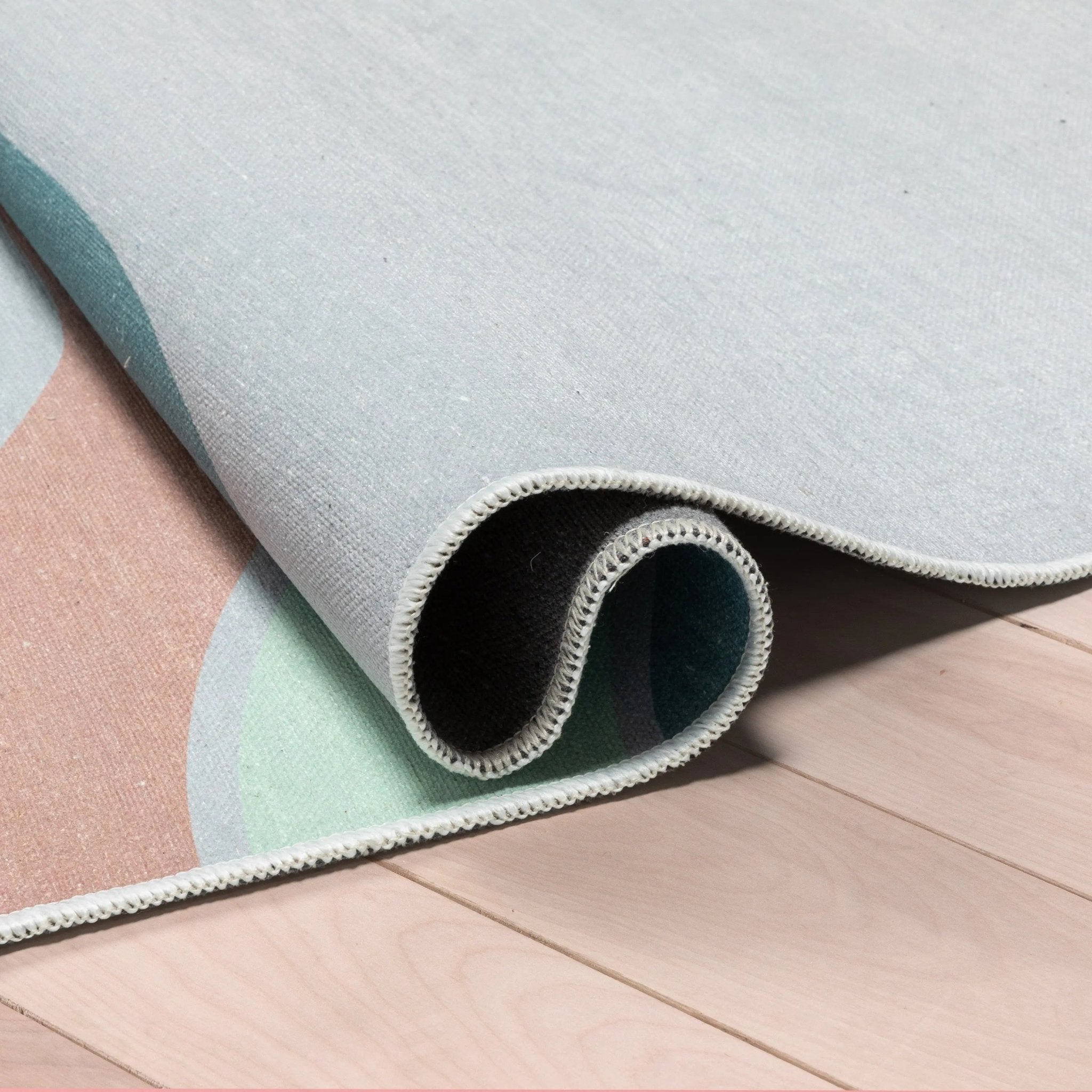 Curved Rainbow Modern Multi Color Green Area Flat-Weave Rug、mySite、gigharbornorthrealestate