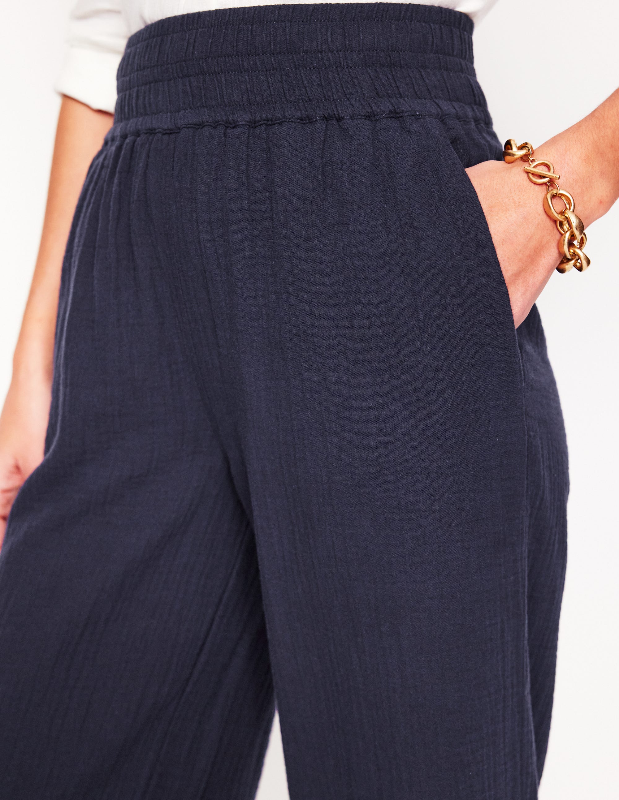  Cropped Double Cloth Pants-Navy、mySite、ashleygrahame