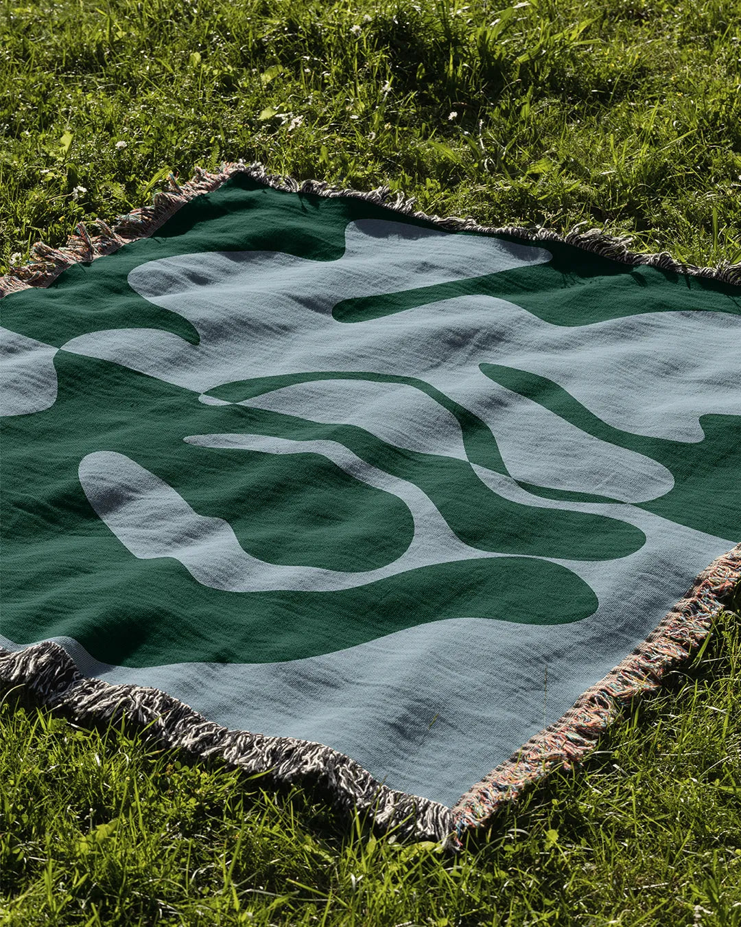 Blue and Green Organic Fusion Cotton Woven Throw Blanket、mySite、gigharbornorthrealestate