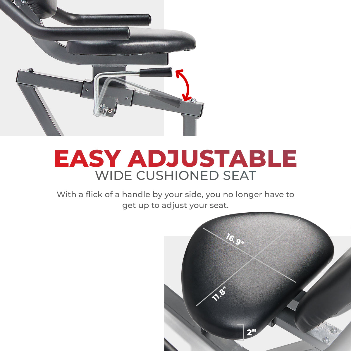  Magnetic Recumbent Exercise Bike with Quick Adjustable Seat , 300 lb Capacity、mySite、ghnorth