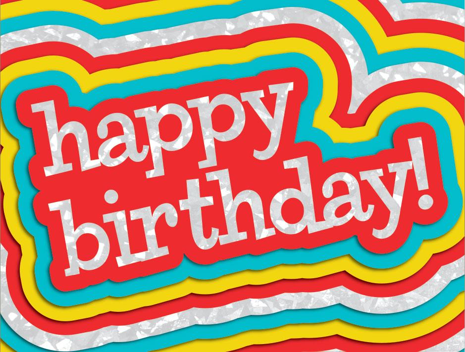  Mini Birthday Card - Birthday Words Foil、mySite、ghnorth