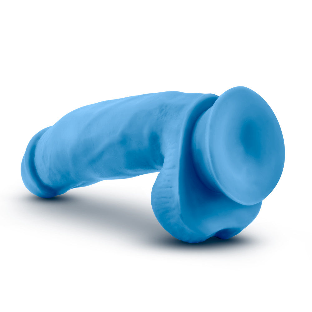Neo Elite By Blush® | Neon Blue: 7-Inch Long Dildo - Made with Purio™ Silicone & SensaFeel® Dual Density Realistic Technology、mySite、bottomscart