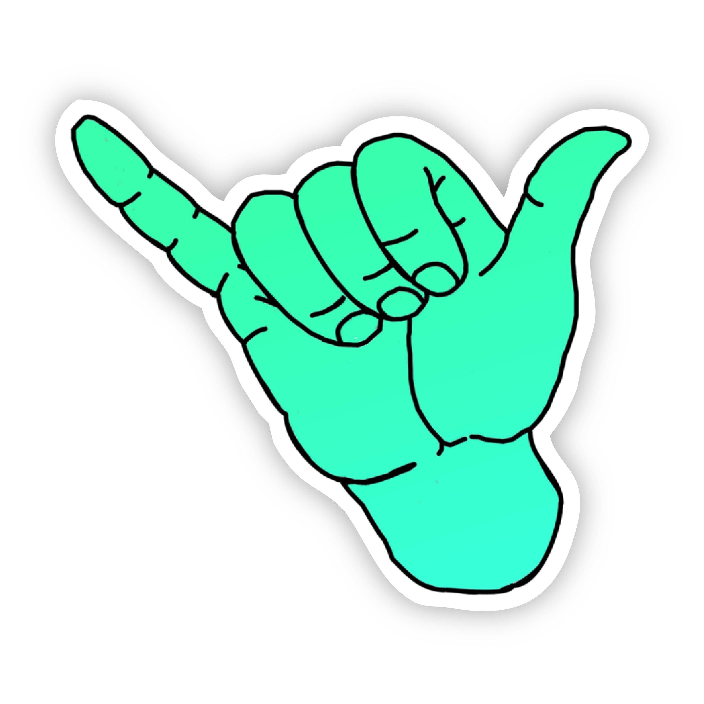  Hang Loose Neon Green Sticker、mySite、elrpsem3k