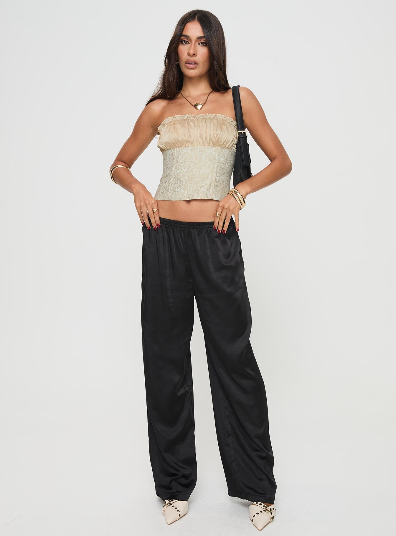 Fire For You Strapless Top Gold、mySite、solidvoid