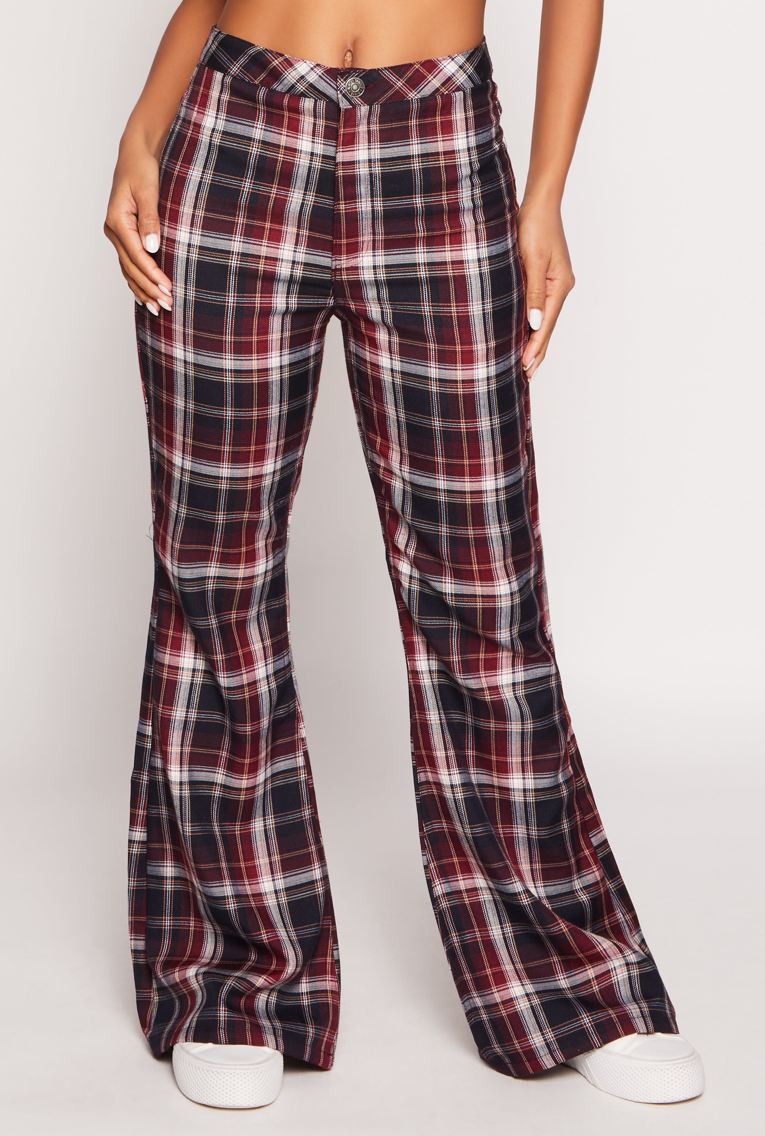 Almost Famous Plaid Flare Pants、mySite、camillekostekn