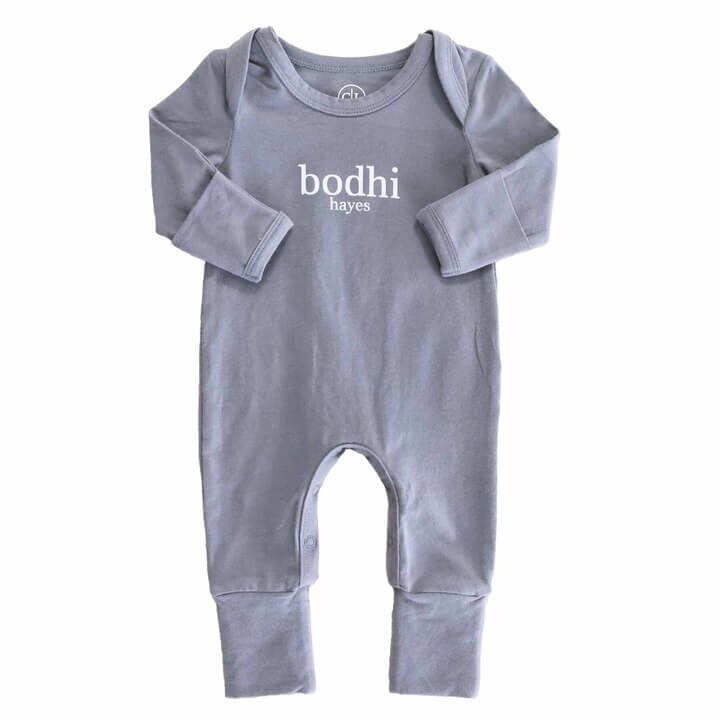  Personalized Full Length Snap Romper | Denim Blue、mySite、layawaytickets