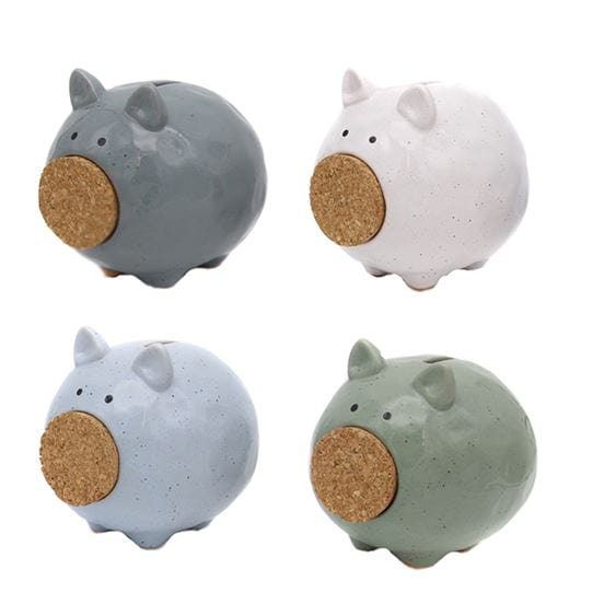 Speckled Ceramic Piggy Bank-Cork Snout So cute!、mySite、g9winljtr