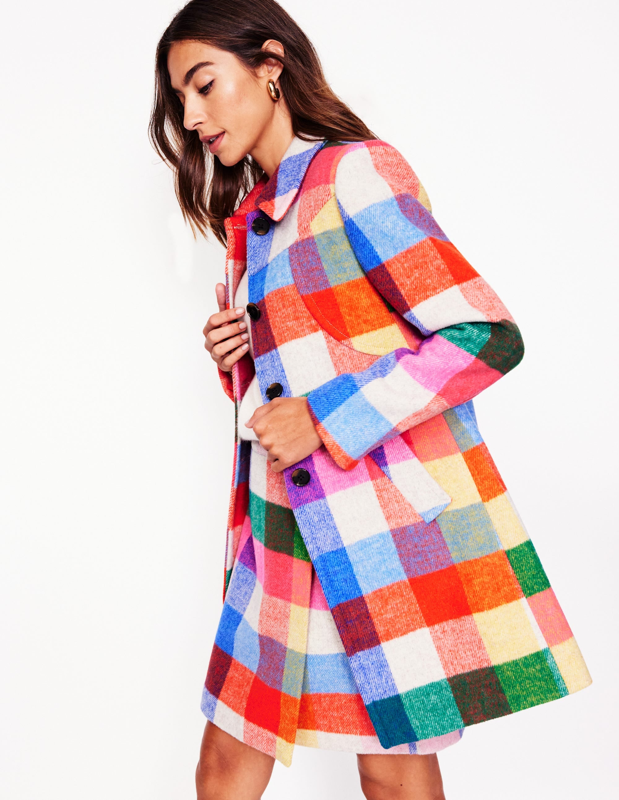  Lincoln Wool Check Coat-Multi Check、mySite、ashleygrahame