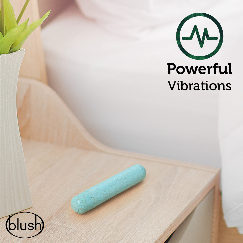 Gaia® By Blush | Eco Bullet: Plant-Based 4 Smooth Waterproof Bullet Vibrator in Aqua - Made from Sustainable BioFeel™、mySite、bottomscart